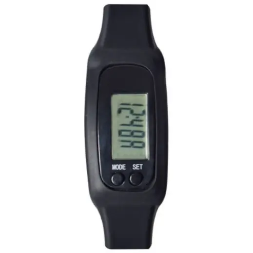 Pedometer Watch Black Front